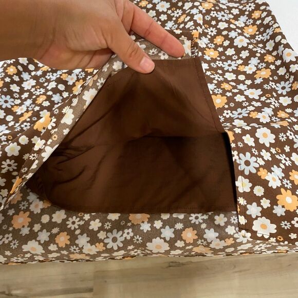 Hollister Brown Floral Mini Dress Y2K Cottagecore Sleeveless Size M - Picture 6 of 8